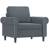 Syfax Fauteuil Gris foncé 60 cm Velours