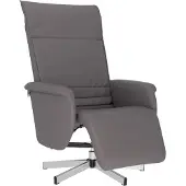 Syfax Fauteuil inclinable avec repose-pieds gris similicuir