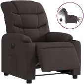Syfax Fauteuil inclinable électrique Marron foncé Tissu