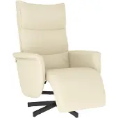 Syfax Fauteuil inclinable avec repose-pieds crème similicuir