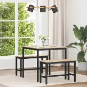 Prolenta Table exclusive - Dimensions : 80 x 80 x 75 cm - Matériau : bois composite, finition chêne Sonoma