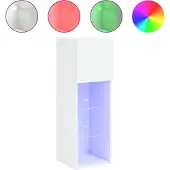 Syfax Meuble TV avec lumières LED blanc 30,5x30x90 cm
