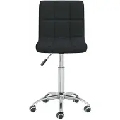 Syfax Chaise pivotante de salle à manger Noir Tissu
