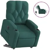 Syfax Fauteuil inclinable électrique vert foncé tissu