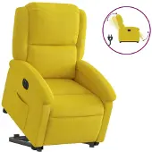 Syfax Fauteuil inclinable électrique jaune Velours