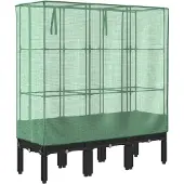 vidaXL Lit surélevé avec serre aspect rotin 120x40x140 cm