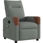 Syfax Fauteuil inclinable de massage en tissu gris foncé