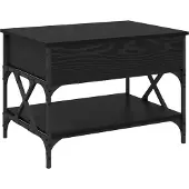vidaXL Table basse noire imitation chêne 70x50x50cm bois composite