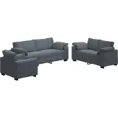 Syfax Ensemble de canapés 3 pcs avec coussins Gris foncé Velours