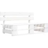 Syfax Salon de jardin palette 6 pcs et coussins Pin imprégné de blanc