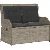 Syfax Banc de jardin Gris clair polyrotin