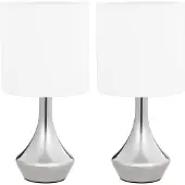 Syfax Lampes de table 2 pcs Bouton tactile Blanc E14