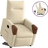 Syfax Fauteuil inclinable Crème Tissu