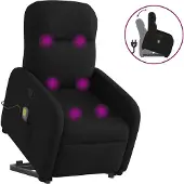 Syfax Fauteuil de massage inclinable Noir Tissu