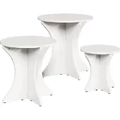 Prolenta Maison Exclusive - Table basse, ensemble de 3 pièces, blanche, 46 x 46 x 47 cm