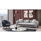 AEA Canapé gris Canapé trois places auteuil moderne 2pcs
