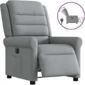Syfax Fauteuil inclinable électrique Gris clair Tissu