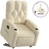 Syfax Fauteuil inclinable Crème Tissu