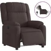 Syfax Fauteuil Relax Electrique Tissu Marron Foncé