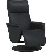 Syfax Fauteuil inclinable avec repose-pieds noir similicuir