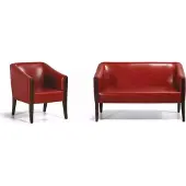 AEA Canapé rouge deux places Fauteuil moderne Designer Polster Luxus Set