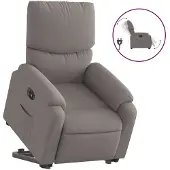 Syfax Fauteuil inclinable électrique taupe tissu