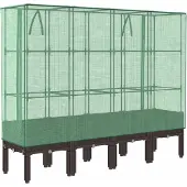 Syfax Jardinière surélevée avec housse aspect rotin 160x40x140 cm