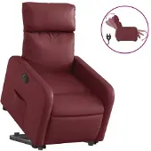 Syfax Fauteuil inclinable électrique rouge bordeaux similicuir