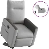Syfax Fauteuil inclinable électrique gris nuage tissu