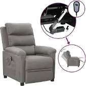 Prolenta Maison Exclusive - Fauteuil relax électrique gris clair tissu