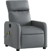 Syfax Fauteuil de massage inclinable Gris Similicuir