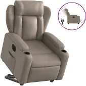 Syfax Fauteuil inclinable électrique cappuccino similicuir