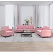 Syfax ensemble de canapés 3 pièces rose velours