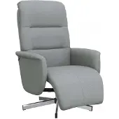 Syfax Fauteuil inclinable avec repose-pieds gris clair tissu