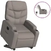 Syfax Fauteuil inclinable électrique taupe tissu