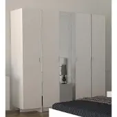AEA Armoire Chambre à coucher Meubles modernes Marron Bois Armoire 204cm Blanc