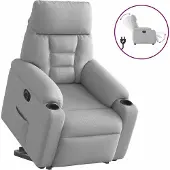 Syfax Fauteuil inclinable électrique gris nuage tissu