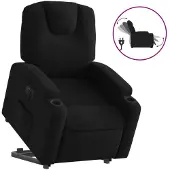Syfax Fauteuil inclinable électrique noir tissu