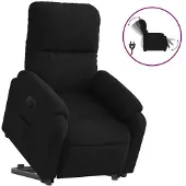 Syfax Fauteuil inclinable électrique noir tissu microfibre