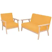 Prolenta Maison Exclusive - Ensemble de canapé 2 pcs Tissu jaune