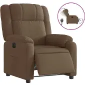 Syfax Fauteuil inclinable électrique Marron Tissu