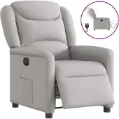Syfax Fauteuil inclinable électrique gris nuage tissu