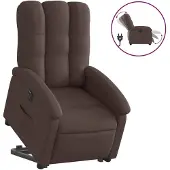 Syfax Fauteuil inclinable électrique marron foncé tissu