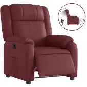 Syfax Fauteuil relax électrique vin rouge similicuir