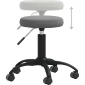Syfax Chaise pivotante de bureau Gris foncé Velours
