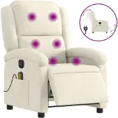 Syfax Fauteuil inclinable de massage électrique crème velours