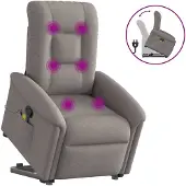 Syfax Fauteuil inclinable de massage Taupe Tissu
