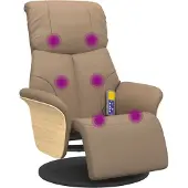 Syfax Fauteuil inclinable de massage repose-pieds cappuccino