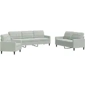 vidaXL Ensemble de canapés 3 pièces avec coussins gris clair velours