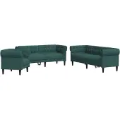 Syfax Ensemble de canapés 3 pcs vert foncé tissu